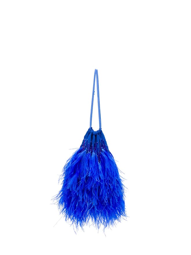 Feather embellished tote bag