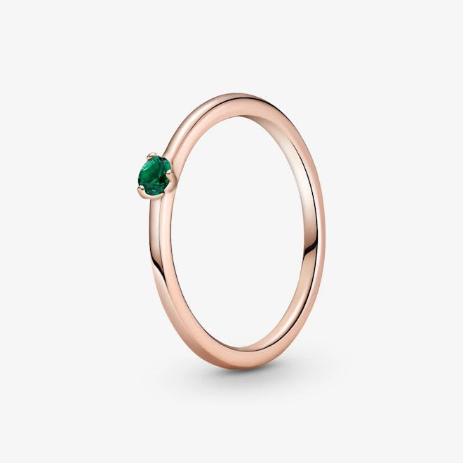 Pandora's Green Solitaire Ring