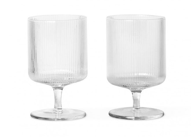 Fern Living Ripple Clear Wine Glass Set of 2