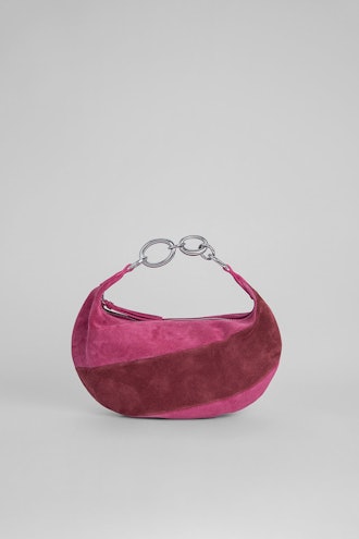 Bougie Fuchsia And Dark Brown Suede Leather