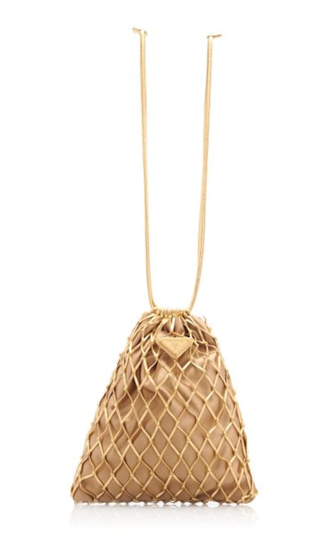 Faux Leather Mesh Bag