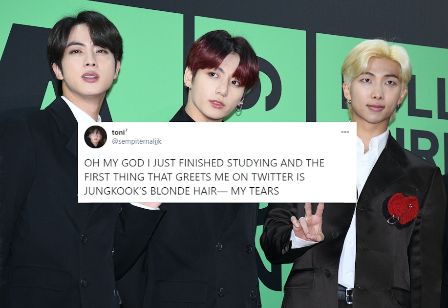 These Tweets About BTS' Jungkook's Long Blonde Hair Are ...
