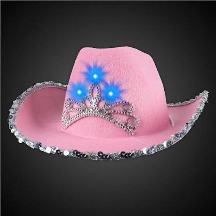 LED Pink Felt Cowboy Hat