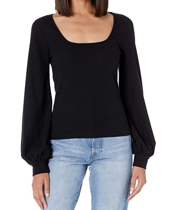 The Drop Square-Neck Balloon-Sleeve Top
