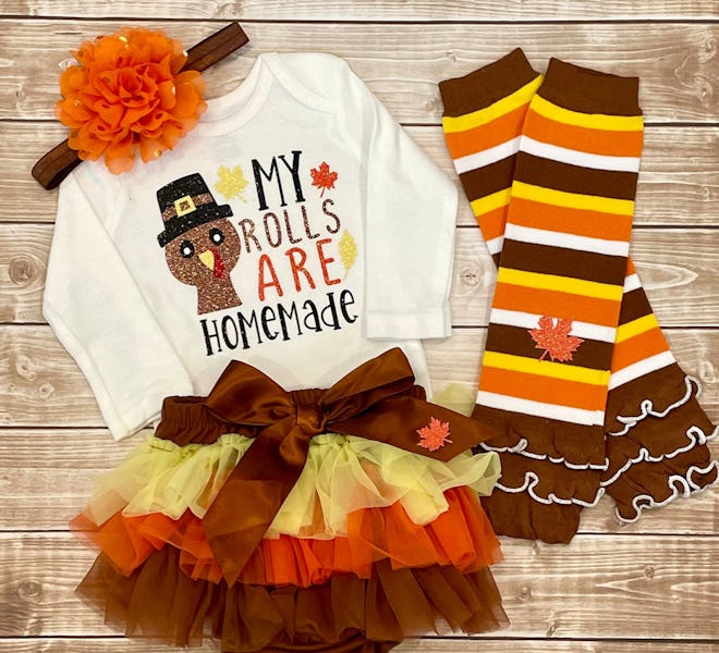 My First Thanksgiving Baby Girl Outfit