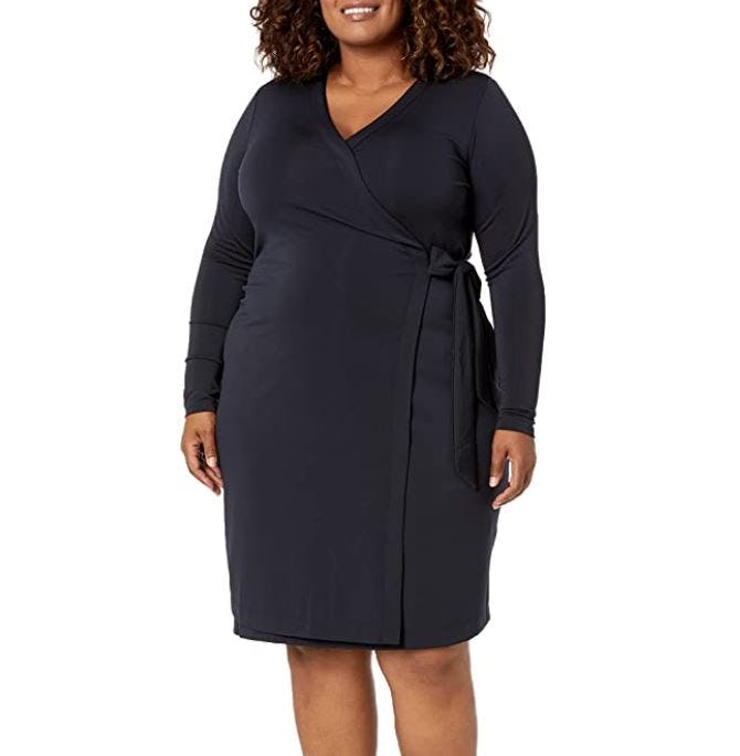 Lark &amp; Ro Signature Long-Sleeve Wrap Dress