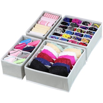 SimpleHouseware Closet Underwear Organizer Drawer Divider (4 Pieces)