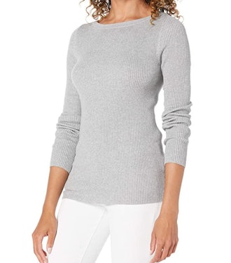 Amazon Essentials Ribbed Long Sleeve Boat-Neck Sweater