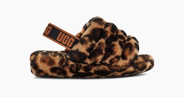 UGG Fluff Yeah Slide Panther Print in Butterscotch.