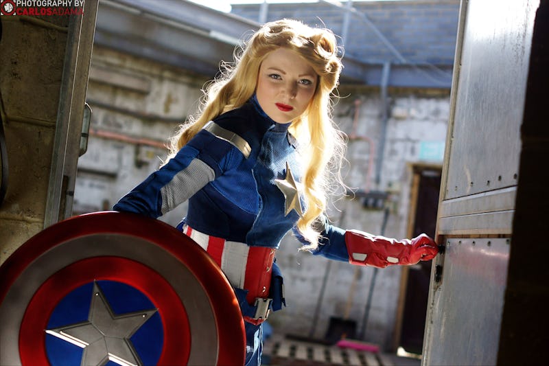 Lucy Saxon dressed as Captain America