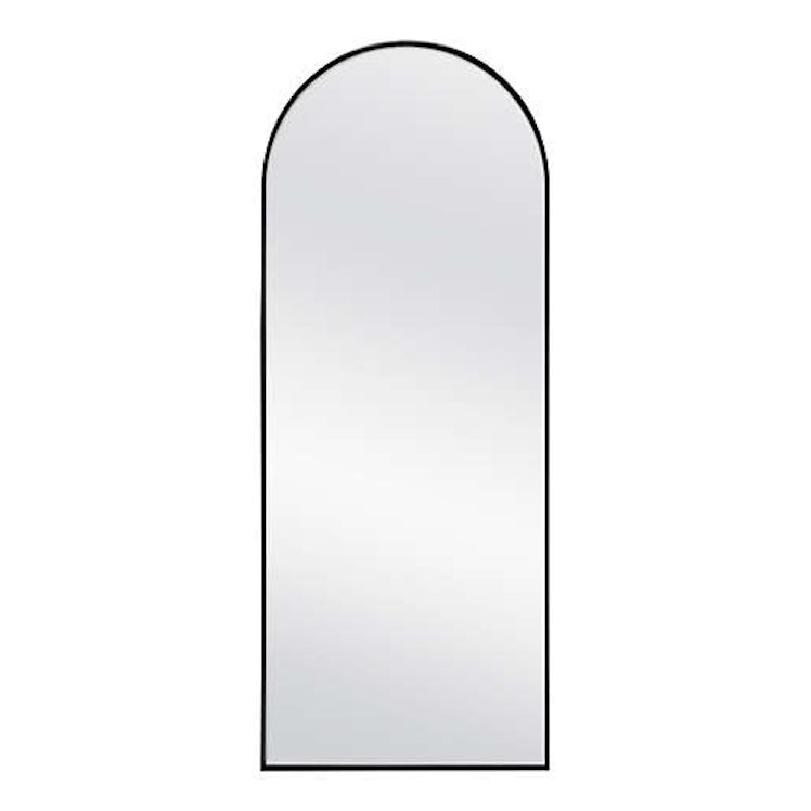 70-Inch x 28-Inch Arched Top Leaner Mirror in Black