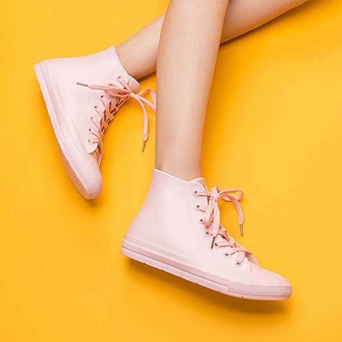 DKSUKO Waterproof High Top Rain Shoes