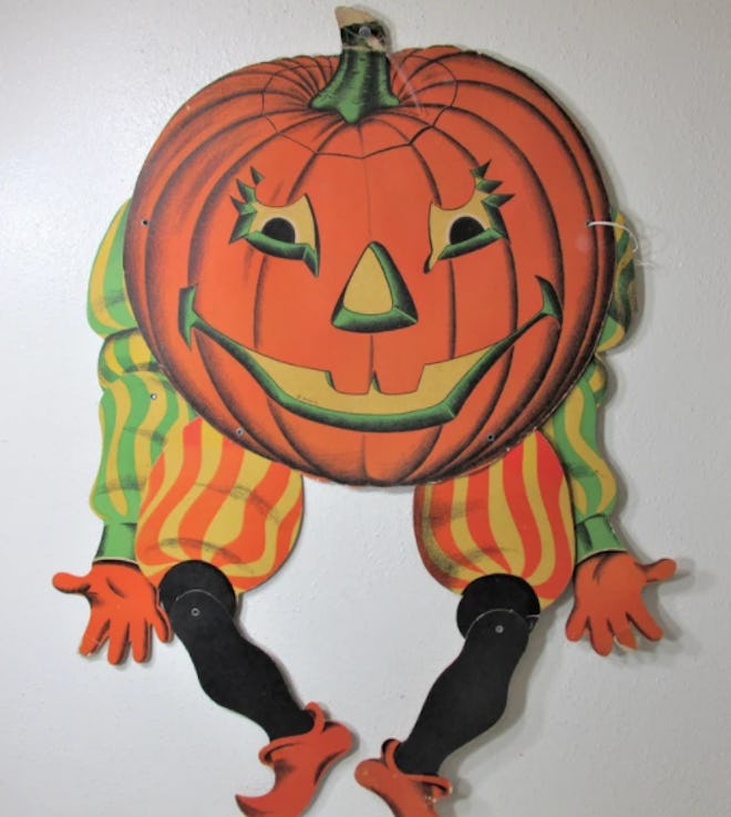 Paper vintage Halloween pumpkin