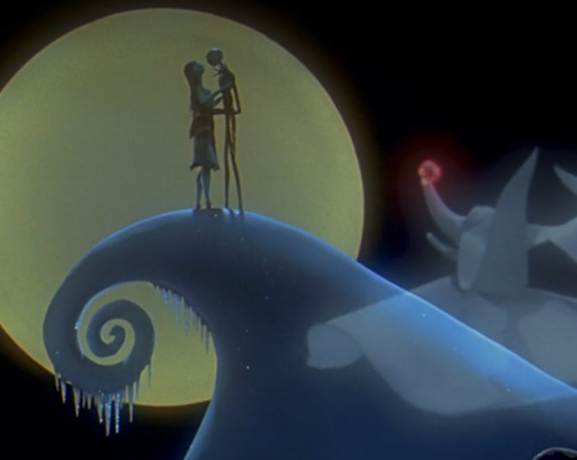 Jack and Sally in The Nightmare Before Christmas.