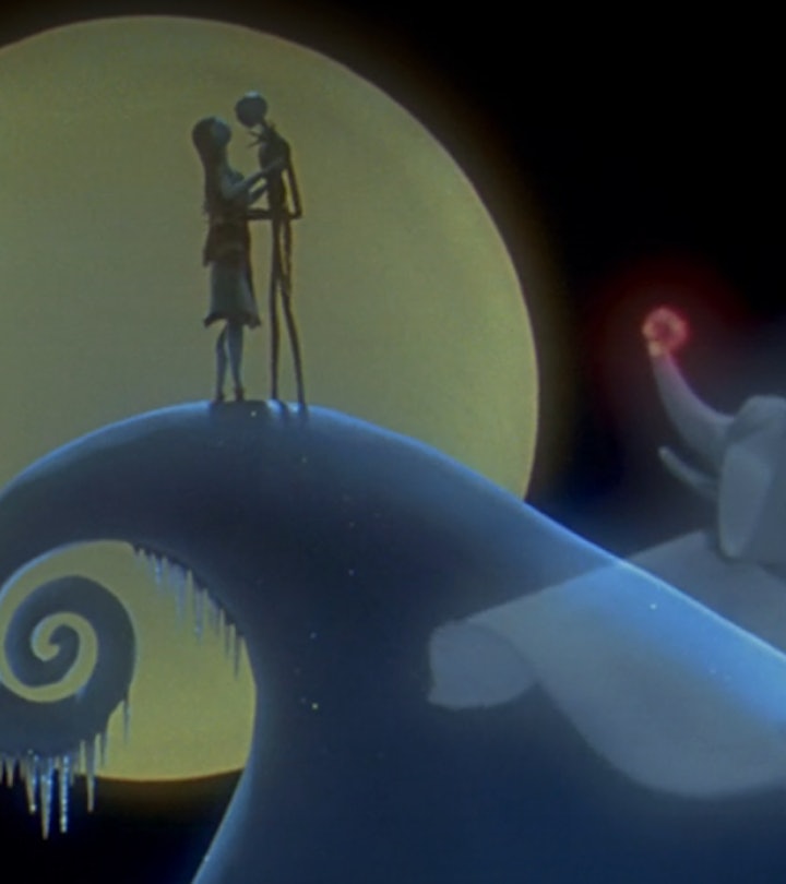 Jack and Sally in The Nightmare Before Christmas.