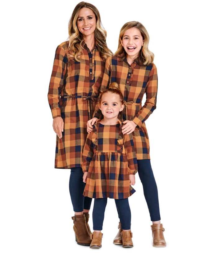 Matching Family Plaid Shirt Dress
