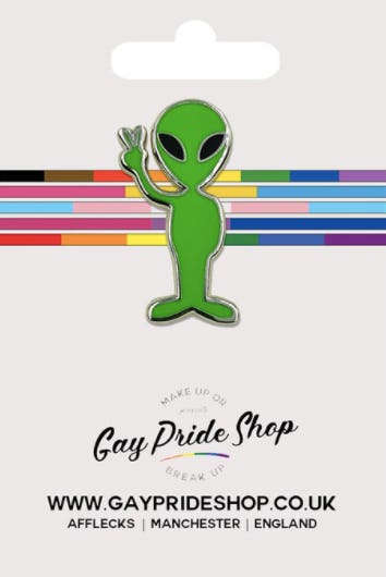 Alien Peace Sign Enamel Pin