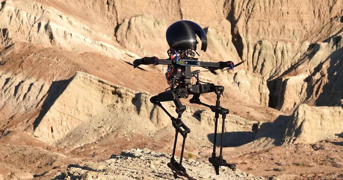 Bipeddled Bot Watch this bipedal bot walk a slackline and ride a skateboard