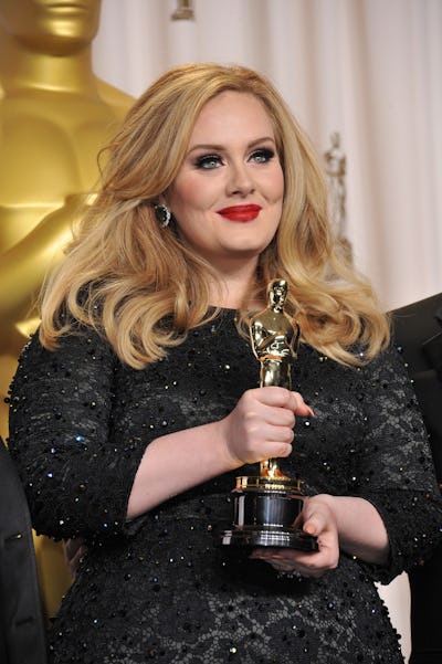 Adele with her Oscar