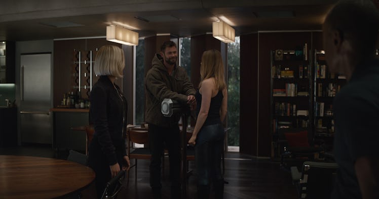 Thor and Captain Marvel come face-to-face for the first time in Avengers: Endgame