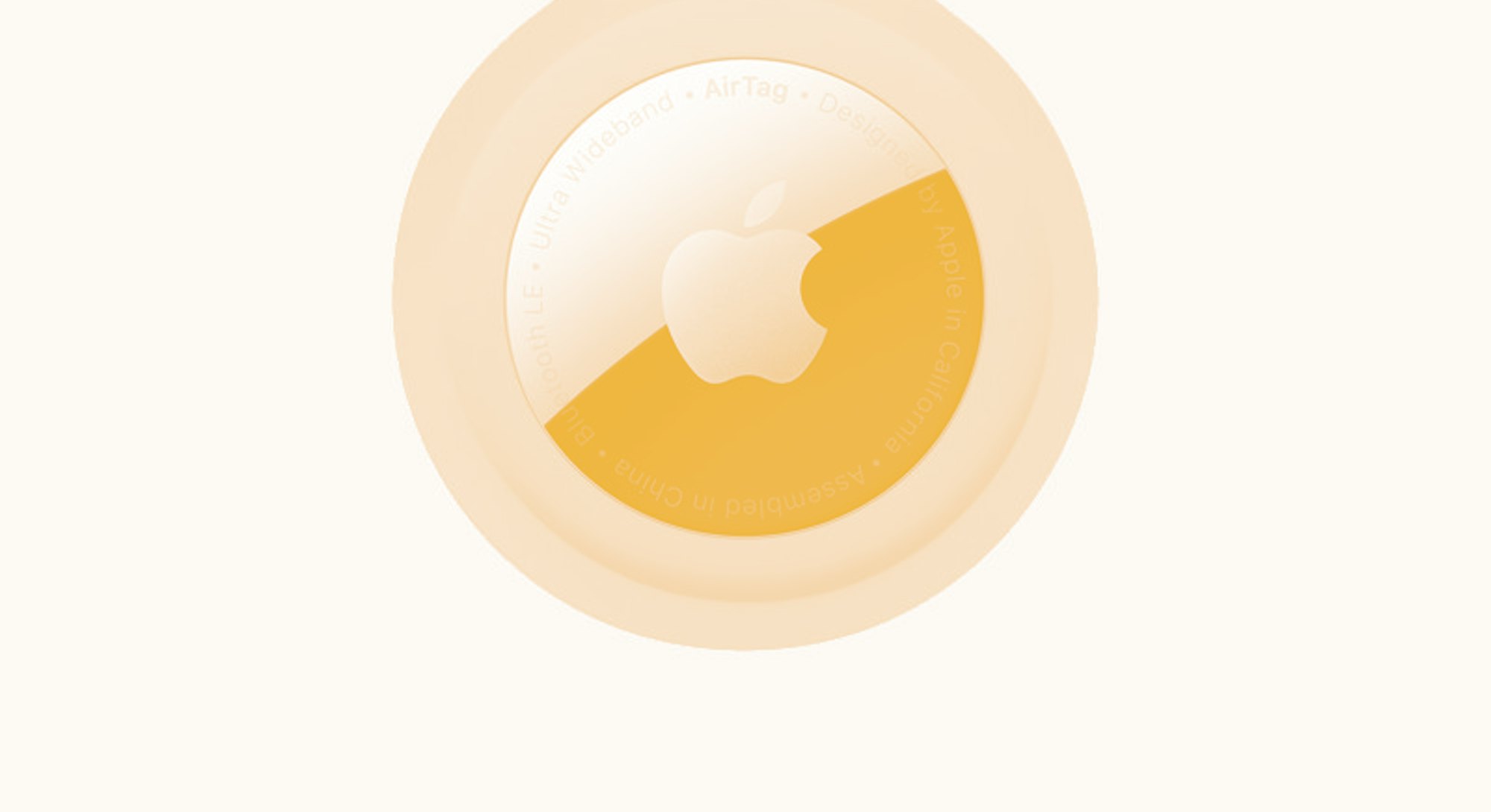 Apple AirTag tracker for iOS in yellow.