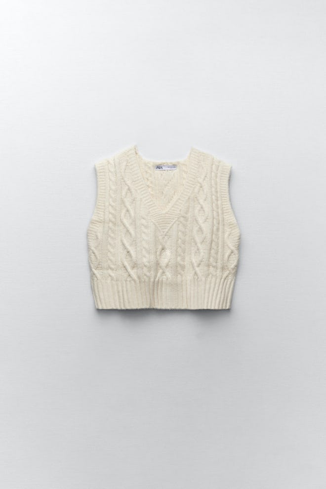 Cable Knit Vest Zara