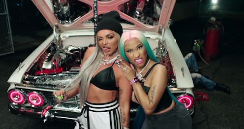 Jesy Nelson and Nicki Minaj in the "Boyz" video.
