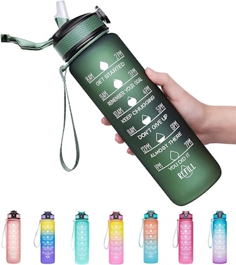 Venture Pal Water Bottle with Time Marker & Straw