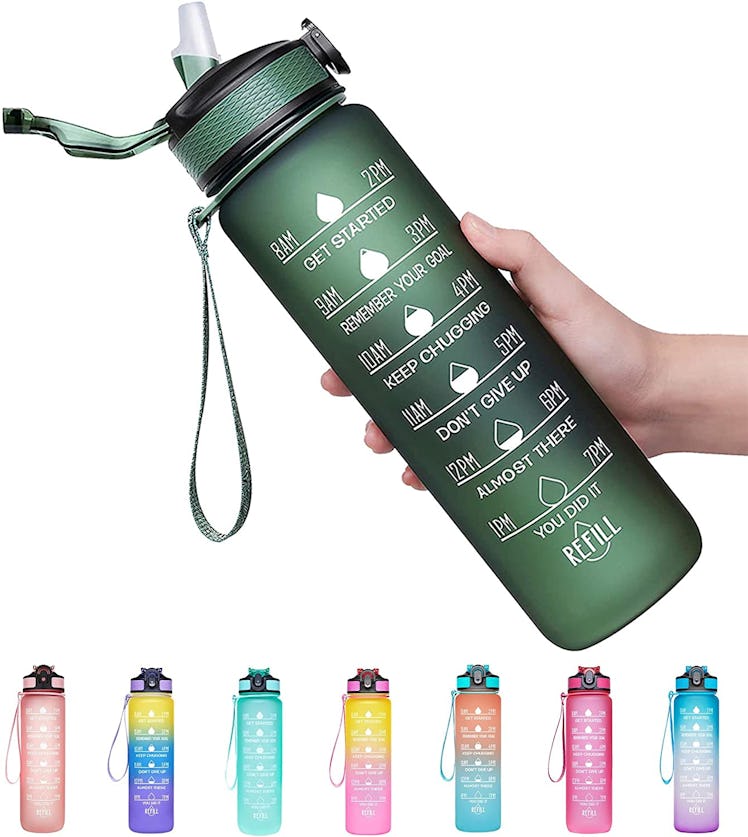 Venture Pal Water Bottle with Time Marker & Straw