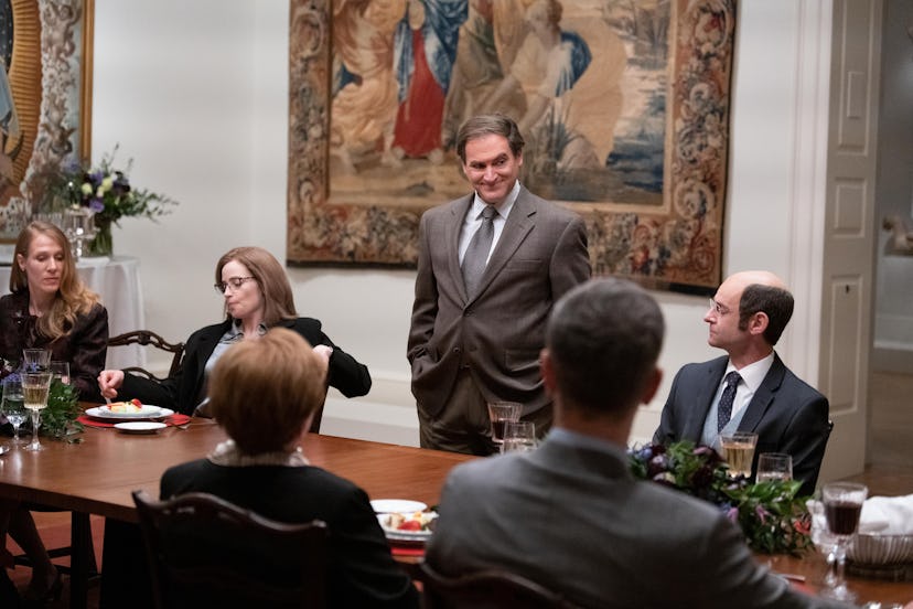 Michael Stuhlbarg as Richard Sackler presiding over a conference table in 'Dopesick'