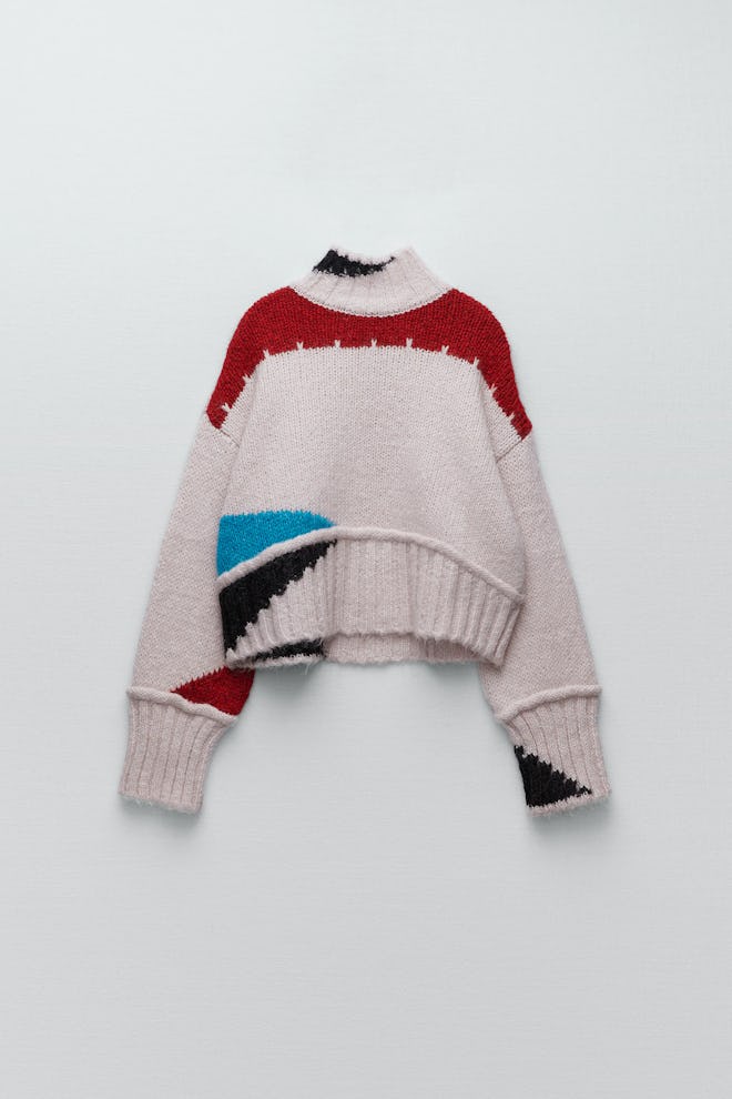 Zara Colorblock Knit Sweater
