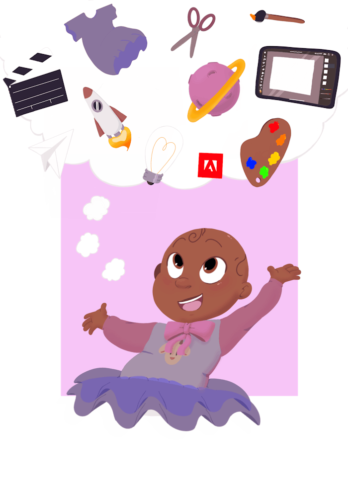 Adobe x Qai Qai coloring book is available to download for free on Adobe and Creative Cloud apps.