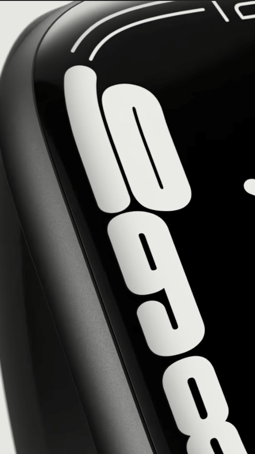A close up of the Apple Watch Series 7 with Contour face. How the Apple Watch Series 7 compares to t...