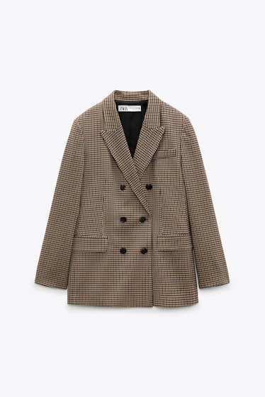 Straight Cut Double Breasted Blazer Zara