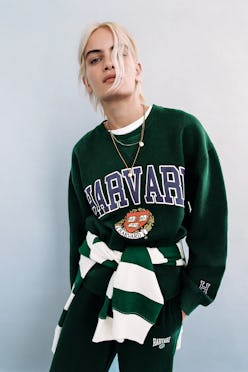 Zara pleated sweatshirt hot sale