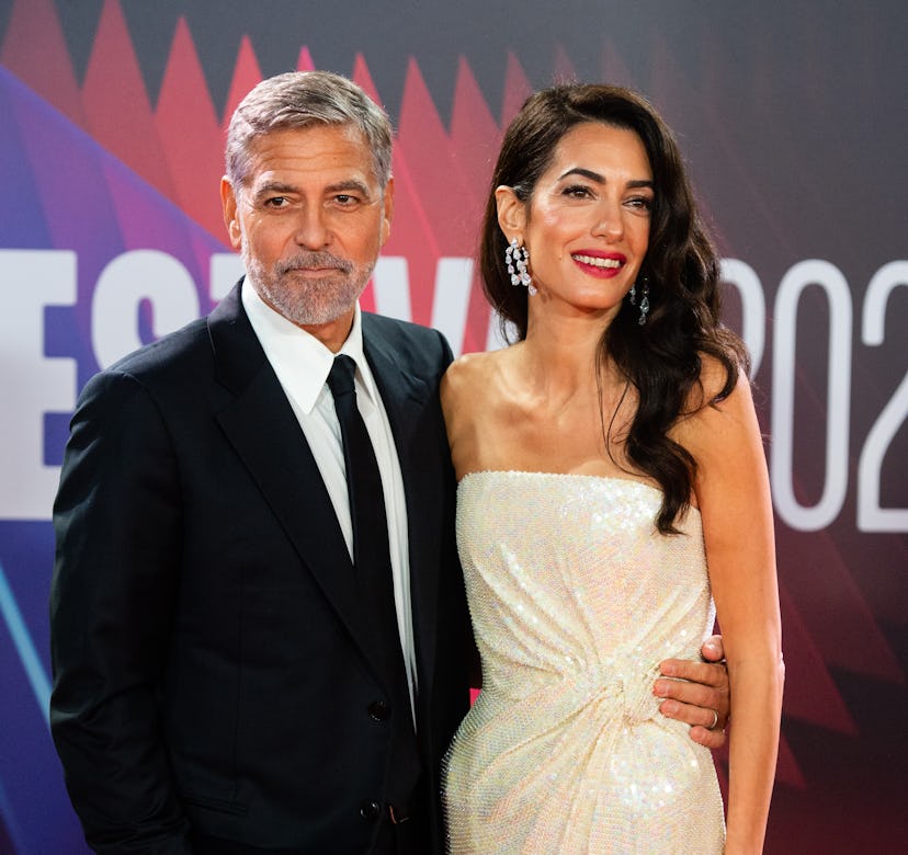 George and Amal Clooney attend 'The Tender Bar' premiere in London.