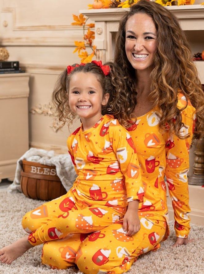 Mommy and Me Spicy Latte Long Sleeve Pajama Set