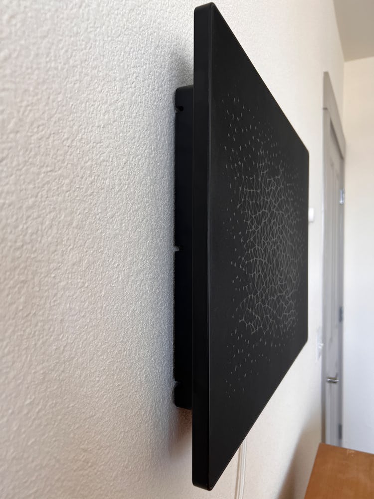 The Ikea Symfonisk Picture Frame speaker doesn’t sit flush with walls, but it also means it won’t ra...