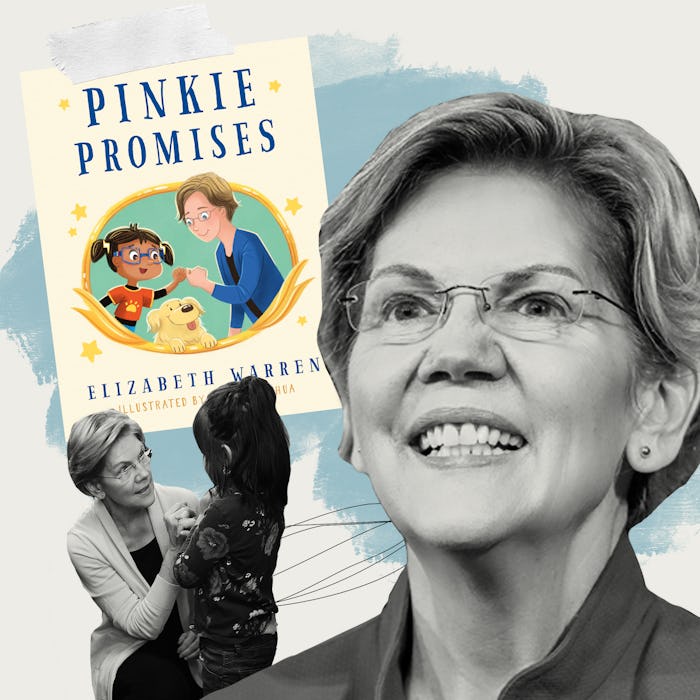 Elizabeth Warren with her book The courage is in trying