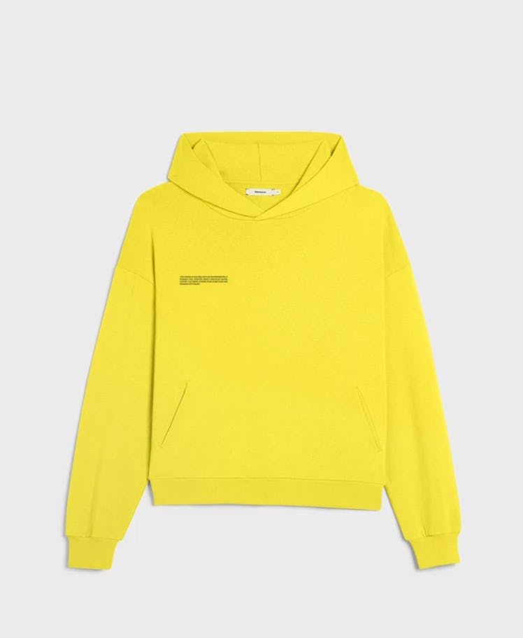 yellow hooded sweatshirt