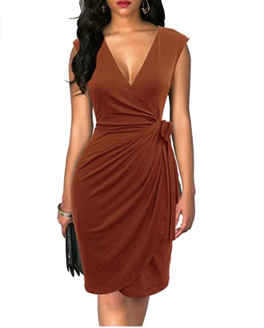 Berydress Sleeveless Faux Wrap Dress