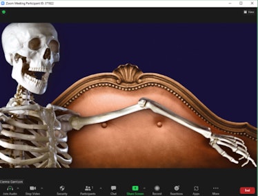 These Halloween Zoom backgrounds include creepy skeletons.