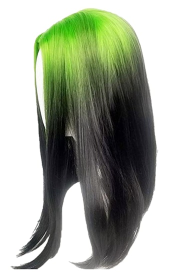 green and black wig