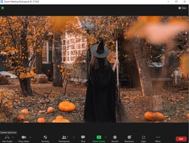 These Halloween Zoom backgrounds include a spooky witch.
