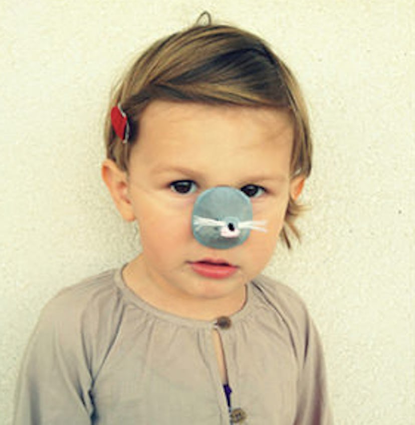 Mouse nose mask on child