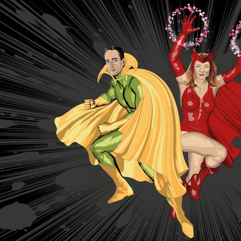 Matthew McFadyen as Tom Wambgams as Vision and Sarah Snook as Shiv Roy as Scarlet Witch. The power c...