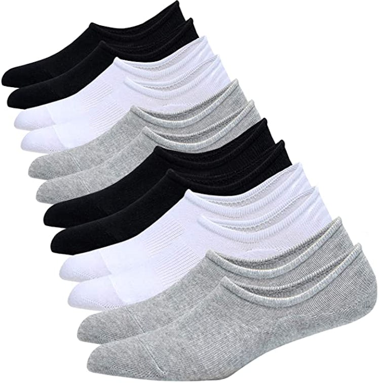Jormatt Cotton No Show Socks With Non-Slip Grips (6 Pairs)