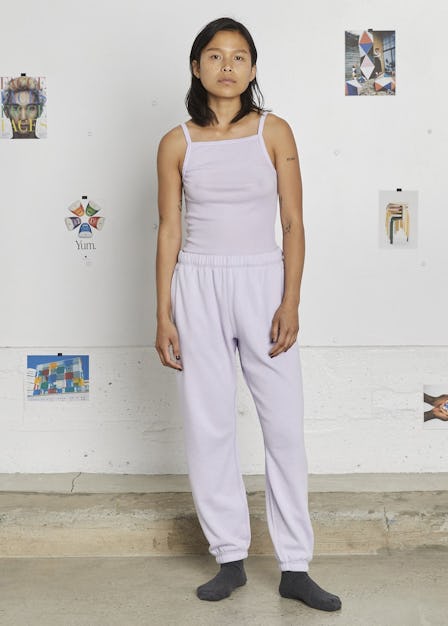 A model wearing an outfit by Scott Sternberg's Entireworld Basics Brand