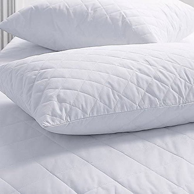 AmalgamNation Soft Touch Quilted Pillow Cover Set (2 Pack)