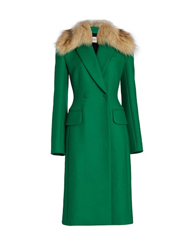 Finna green wool coat from Khaite.